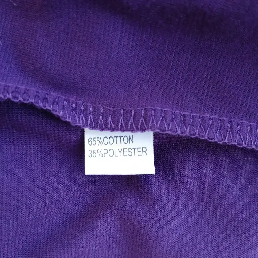 Yathon Purple One Shoulder Wrap Tie Dress XL jersey knit comfy cocktail midi - Picture 10 of 15